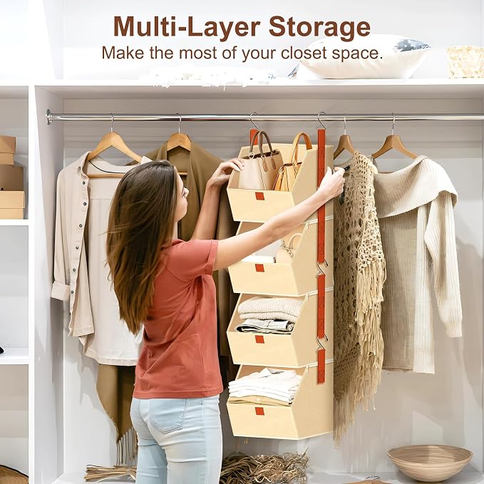 4-Tier Hanging Closet Organizer and Storage - Image 4