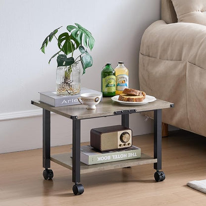 Lerliuo Under Desk Printer Stand, 2-Tier Industrial Mobile Printer Table - Image 5