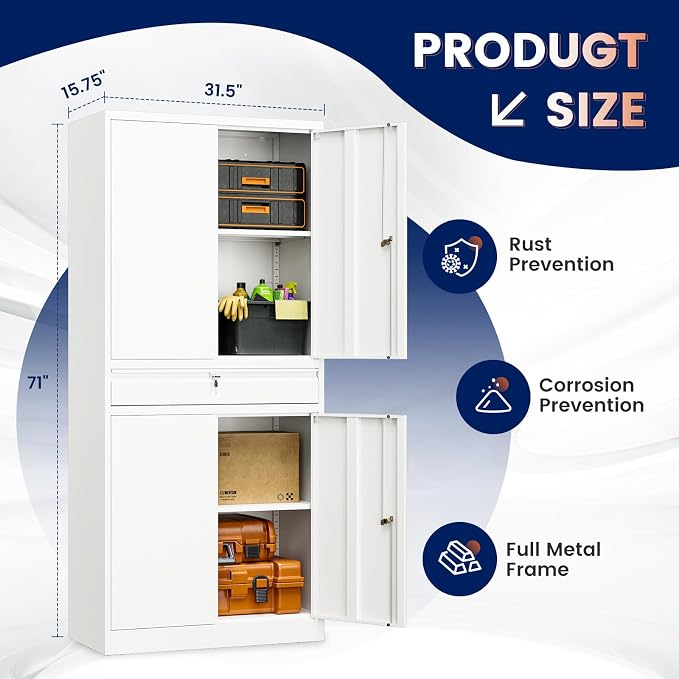 Yizosh Metal Garage Storage Cabinet - Image 3