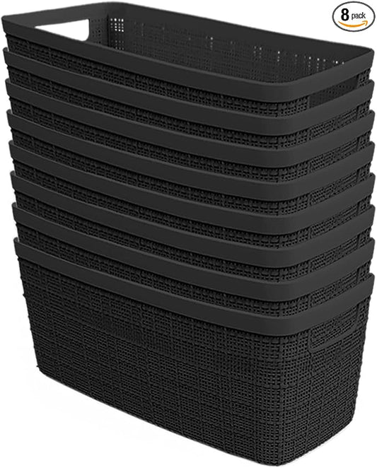 Curver Set of 8 Slim 6.8L Jute Decorative Plastic Organization and Storage by Curver