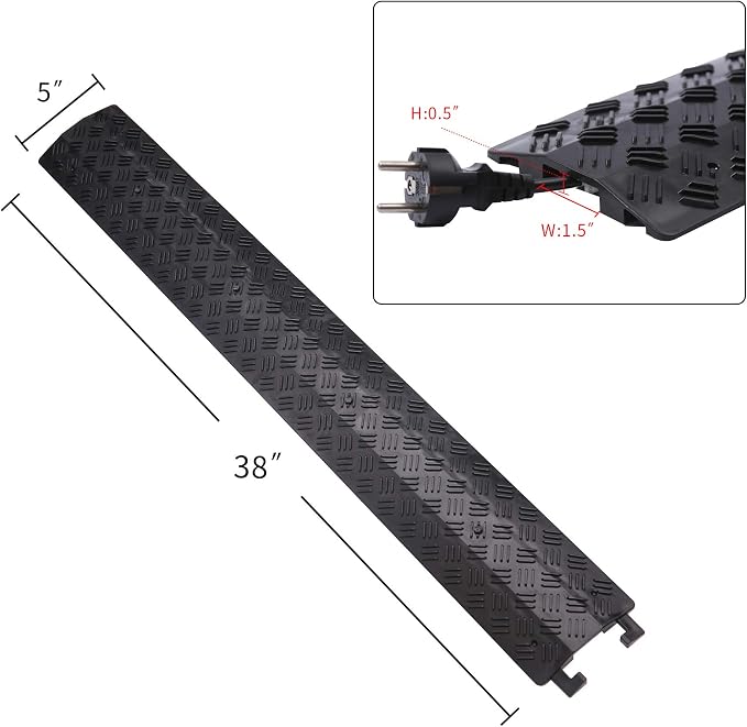 Small 1 Piece - Floor Cord Cover Cord Protector Drop Over Drop Trak Cable Ramp - Image 2