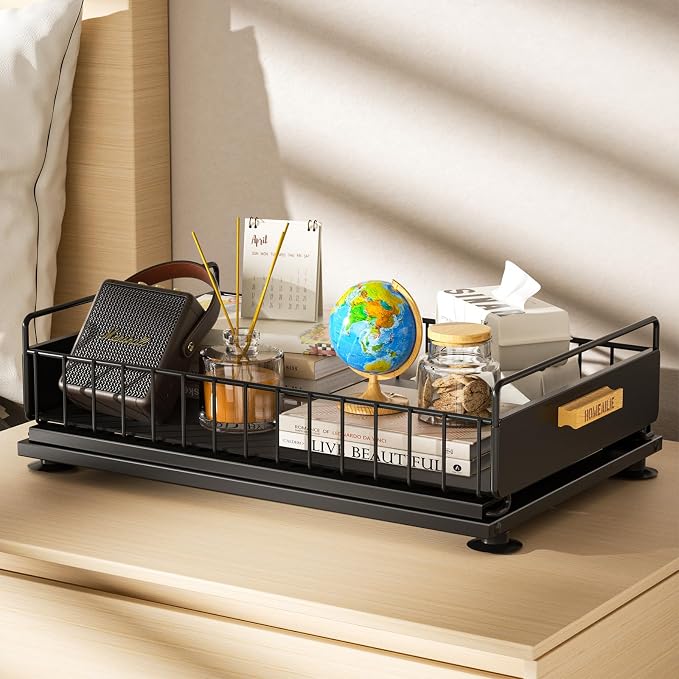 Under Sink Organizer, Single Tier Metal Pull Out Sliding Drawer Shelf - Image 6