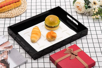 Glossy Black Sturdy Acrylic Serving Tray - Image 5