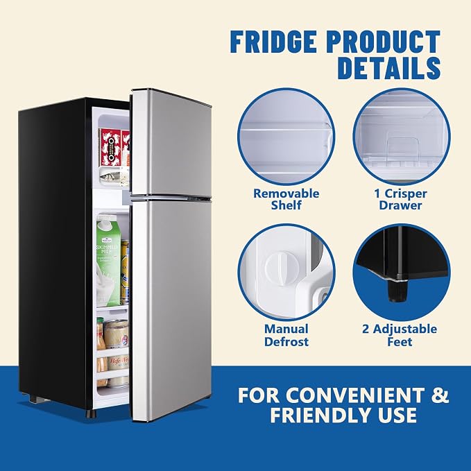 Tiny Personal Capacity Silver Refrigerator - Image 8