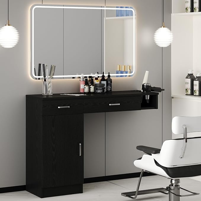 4ever2buy Salon Stations for Hair Stylist, Wall Mount Barber Station by 4ever2buy