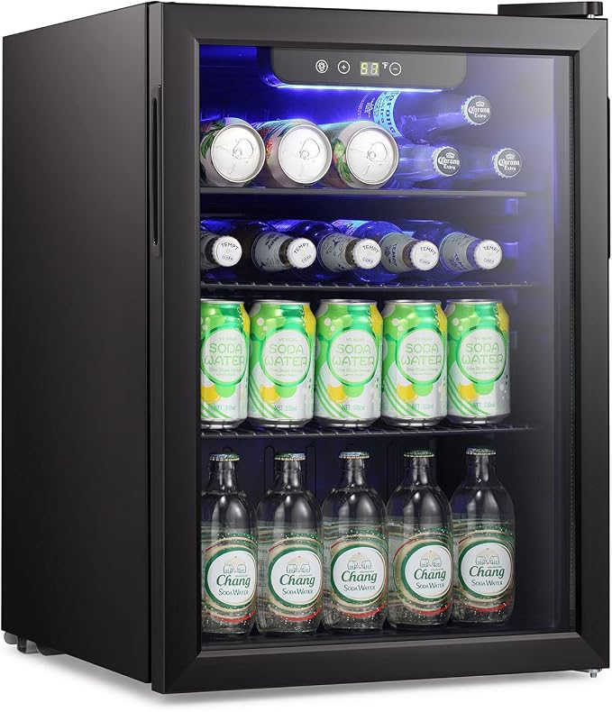 Antarctic Star Mini Fridge-95 Can Beverage Refrigerator Wine Cooler Clear Front by AntarcticStar