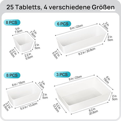 Vtopmart 25 PCS Plastic Drawer Organizers Set, 4-Size Versatile Bathroom and - Image 2