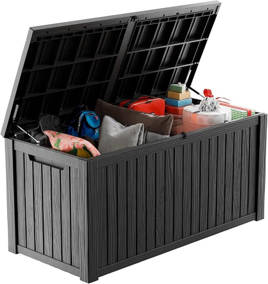 200 Gallon Large Deck Box, Resin Outdoor Storage Box by OutdoorLivingPerfected
