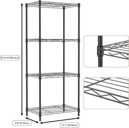 4 Tiers Shelf Metal Storage Shelves Wire Rack Closet Organizers - Image 3