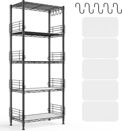 5 Tier Metal Shelving Unit Pantry Storage Shelves by REIBII