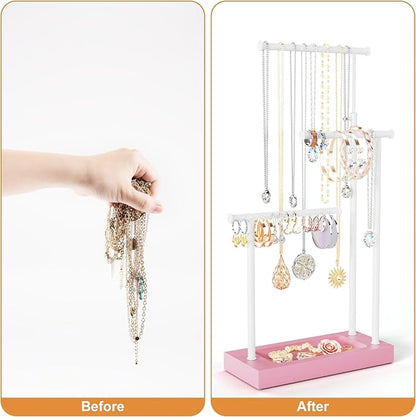 SRIWATANA Jewelry Organizer Stand, Extra Tall Necklace Holder Jewelry Holder - Image 8