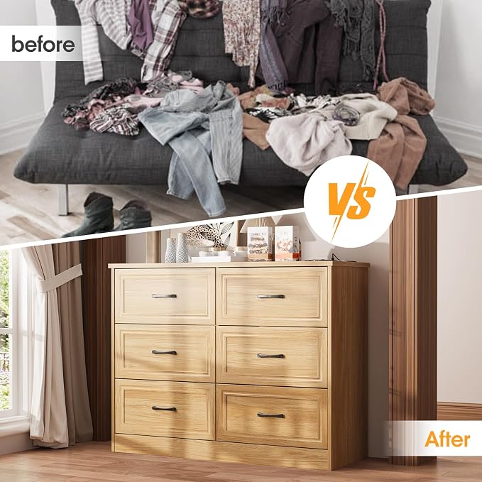 Fameill Dresser for Bedroom, 6 Drawer Wide Dresser Organizer - Image 4