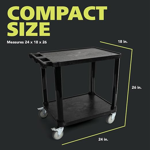 Pearington 2-Tier Compact Multi-Purpose Plastic Utility Cart - Image 7