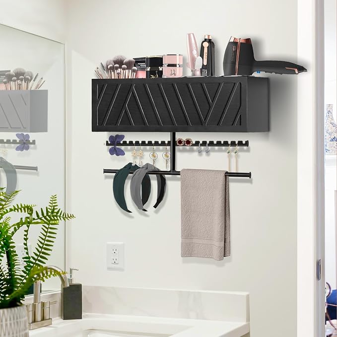 Rustic Hair Dryer Holder Wall Mounted, Hair Styling Tools & Accessories - Image 3