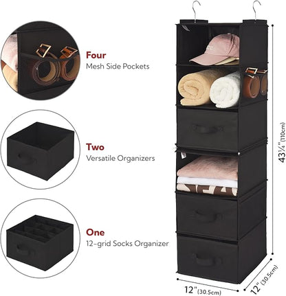 GRANNY SAYS 6-Shelf Hanging Closet Organizers and Storage, Separable to 2 Pack - Image 3