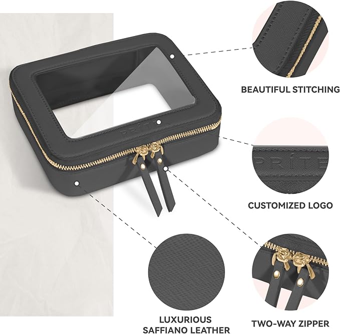 Prite Clear Makeup Bag Cosmetic Organizer Case Waterproof Travel Toiletry Bag - Image 4