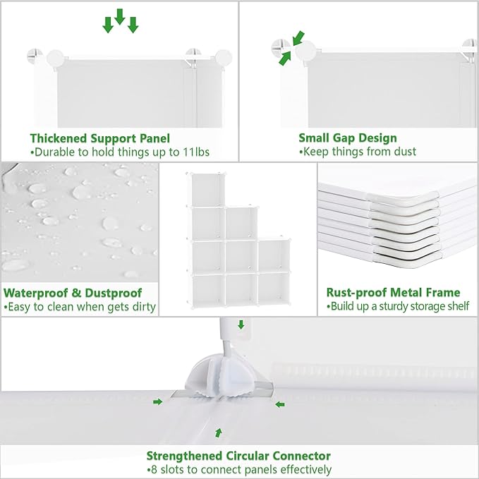 C&AHOME Cube Storage, 9-Cube Bookshelf, Plastic Closet Cabinet Organizer - Image 6