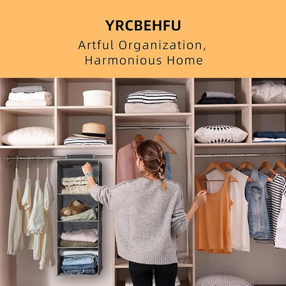 2 Packs Hanging Closet Organizer Storage, 3-Shelf Hanging Shelves - Image 3