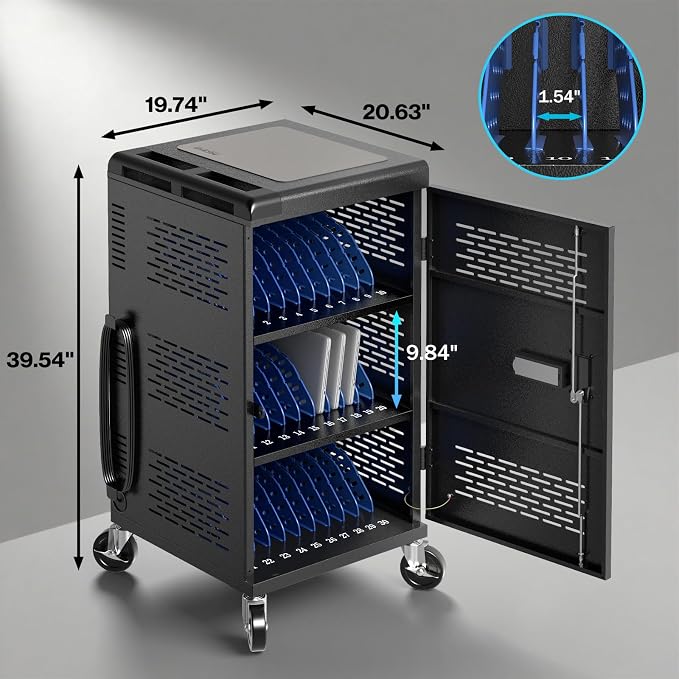 8 Pack | Fully Assembled 30 Bay Multi Device Charging Station - Image 3