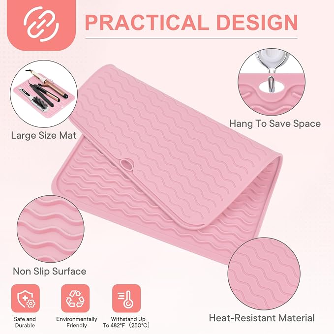 Oversize Silicone Heat Resistant Mat, Portable Travel Mat Cover - Image 4