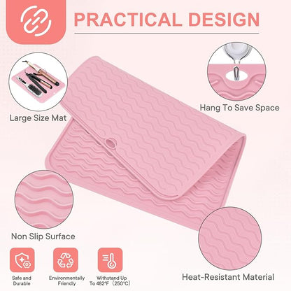 Oversize Silicone Heat Resistant Mat, Portable Travel Mat Cover - Image 4