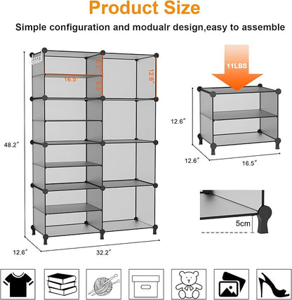 AWTATOS Closet Organizer 8 Cube Storage Shelves Clothes Organizers Stackable - Image 3