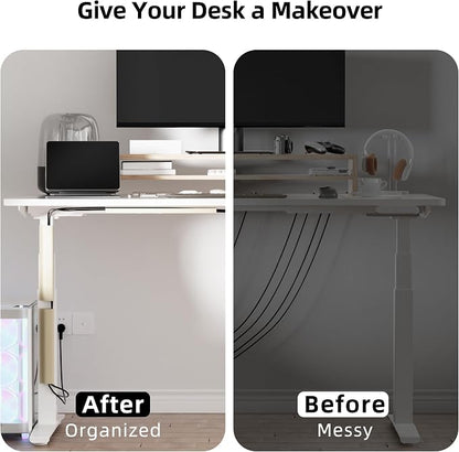 YECAYE 94.2 in Cable Management Under Desk, Easy Install Adhesive Mount Cord - Image 4