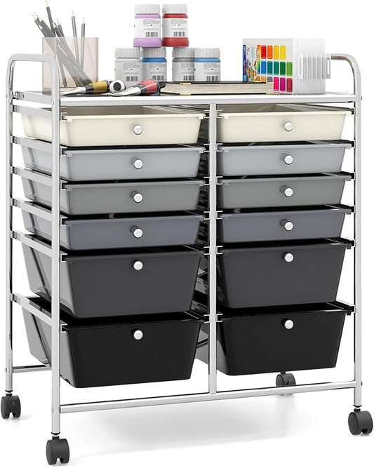 Giantex 12 Drawer Rolling Storage Cart Tools Scrapbook Paper Office School by Giantex