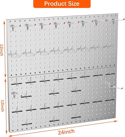 TORACK Metal Pegboard Wall Tool Organizer 24" x 24" or 12" x 48" - Image 3