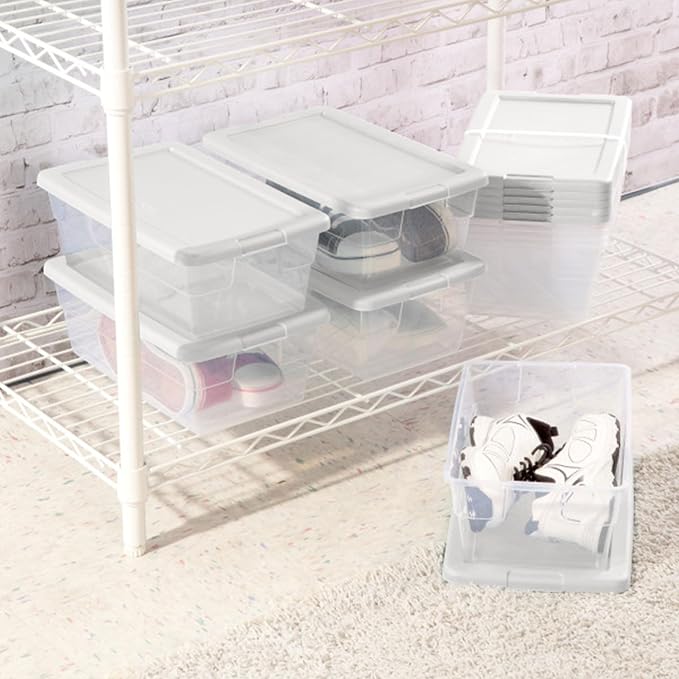 12-Pack 6 Quart Clear Plastic Storage Bins - Image 3