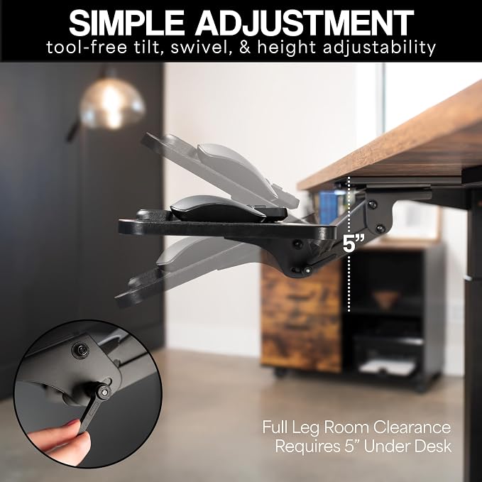 VIVO Adjustable Computer Keyboard and Mouse Platform Tray Ergonomic Under Table - Image 6
