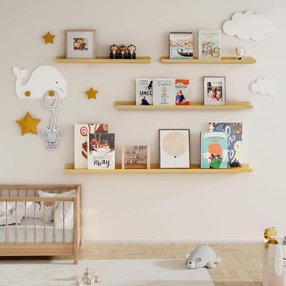 Fun Memories Picture Ledge Shelf, 24 Inch Floating Shelves Set of 2, Nursery - Image 7