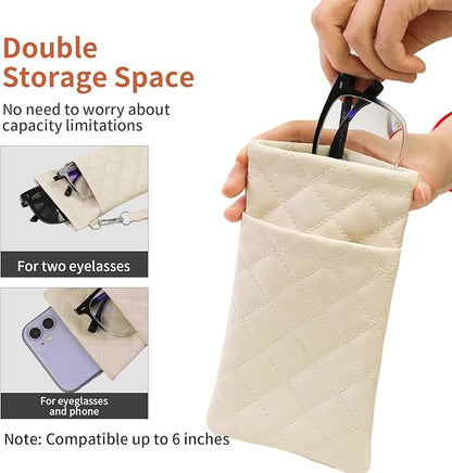 Double Eyeglass Case Soft Dual Glasses Case - Image 6