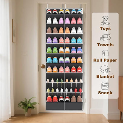 30 Pairs Over the Door Shoe Organizer, 10-Tier Door Shoes Rack Storage Fit All - Image 6