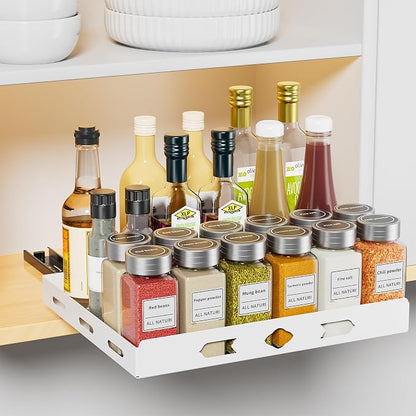 XLP Pull-Out Spice Rack Organizer – Heavy Duty Slide-Out Cabinet Storage | Fits by LaundryBagsPillowsRacks