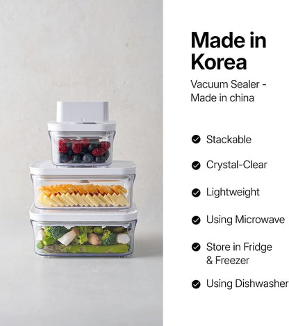 VAKUEN Premium Airtight Food Storage Containers, Mini Square 3pc/set, Smart - Image 4