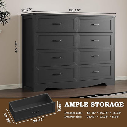 8-Drawer Dresser for Bedroom, Modern Wooden Chest of Drawers - Image 2