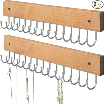 Wall Mounted Necklace Holder, Farmhouse Style Necklace Holder, Tangle Free Wall by SCUNDAHOME