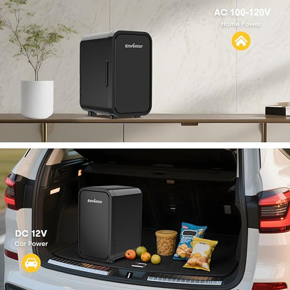 Enventor Mini Refrigerator, 6L/ 8 Can Compact Skincare Fridge AC+DC Power - Image 6