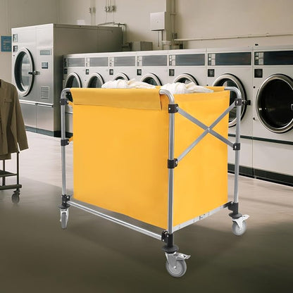 Commercial Laundry Cart with Wheels, Folding Laundry Hamper Cart, Heavy Duty - Image 8
