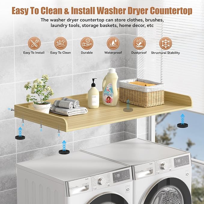 Washer Dryer Countertop, 27.5" D x 54" W Washer and Dryer Topper Covers - Image 5