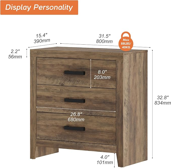 WAMPAT Farmhouse Nightstand - Image 2