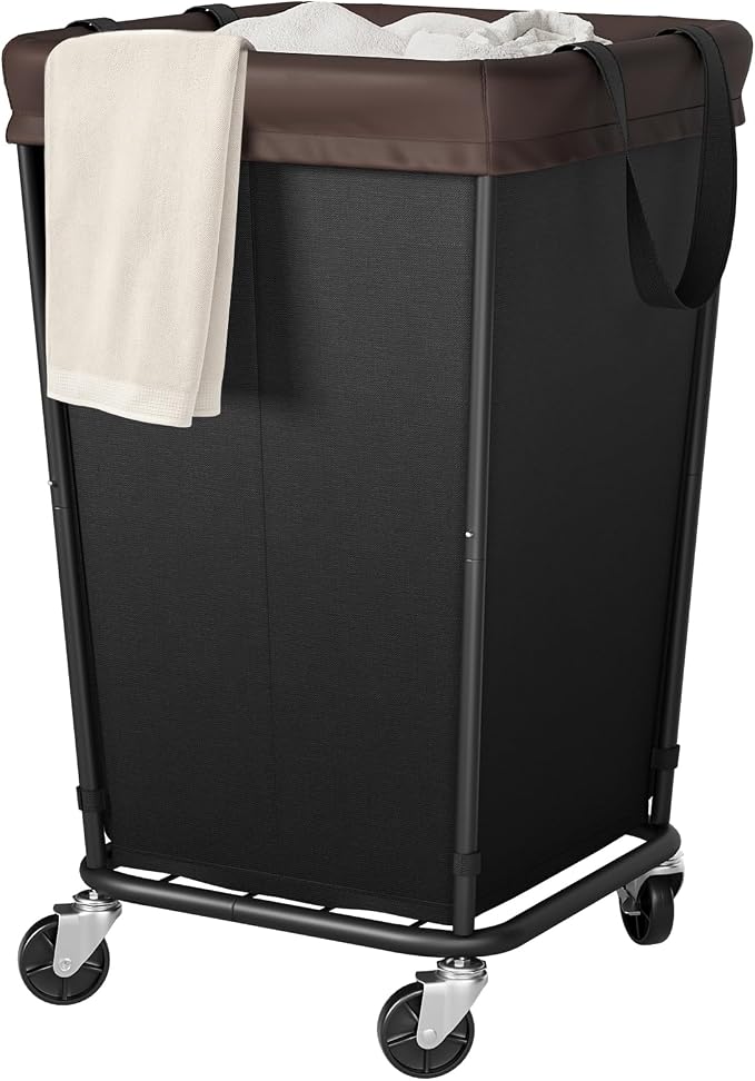 160L Laundry Basket with Wheels, 2-section Rolling Laundry Basket, Large by Wawocs