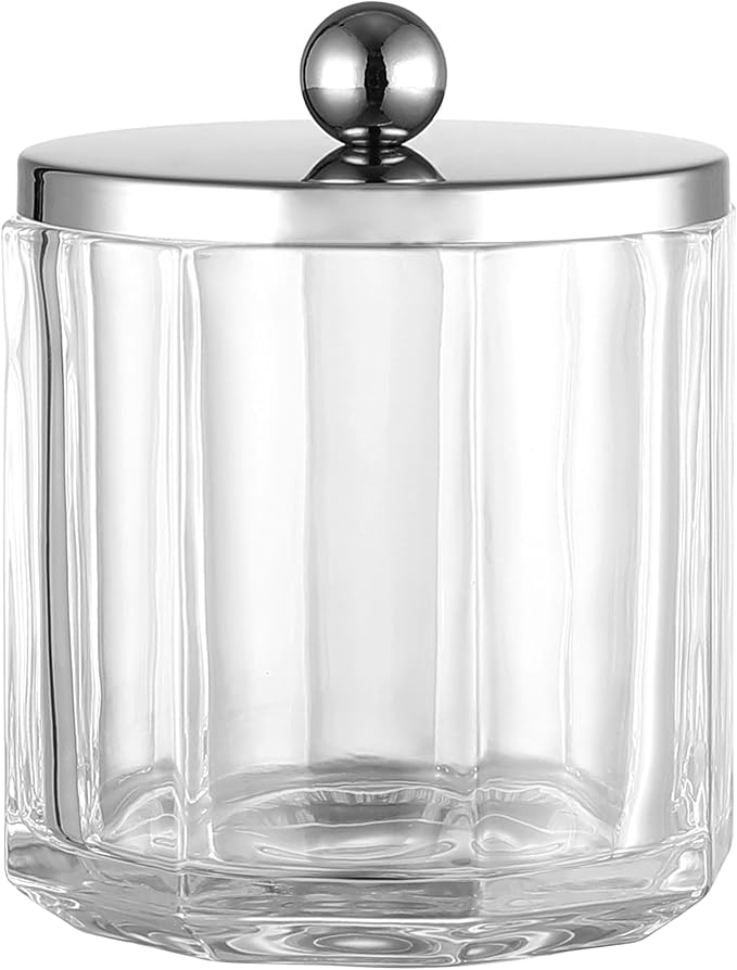 Clear Transparent Apothecary Octagional Shaped Glass Canister Jar by IndecorHome
