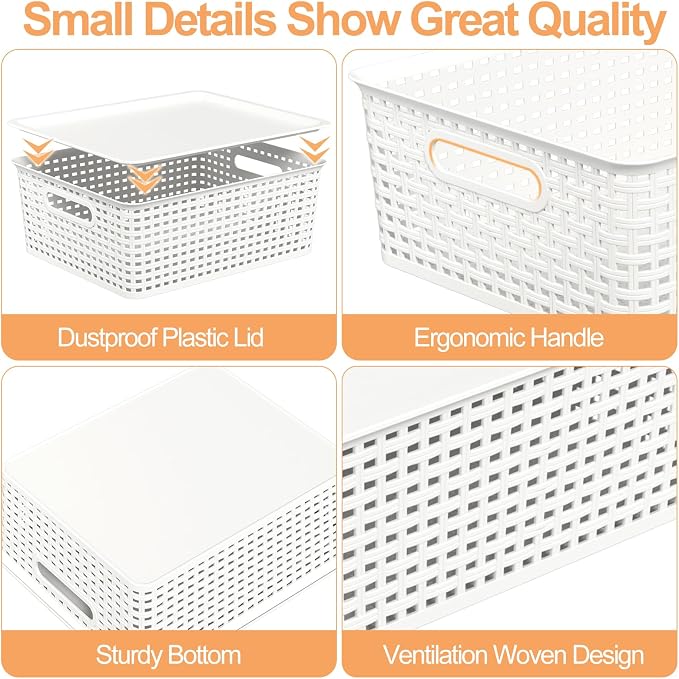 Wekioger Plastic Woven Baskets - Image 5