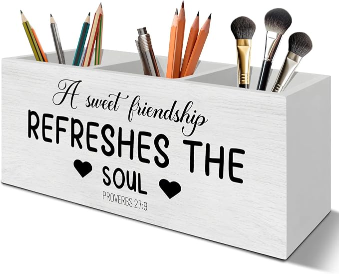 a Sweet Friendship Refreshes the Soul Christian Pen Pencil Holder Organizer by Unknown