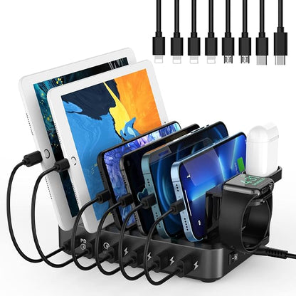 Charging Station for Multiple Devices, 68W 6 Ports USB Charger Station by Catlyn