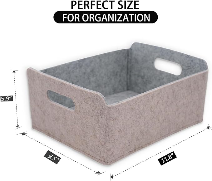 Welaxy Storage Baskets Collapsible Felt Storage bin Foldable Shelf Drawers - Image 2