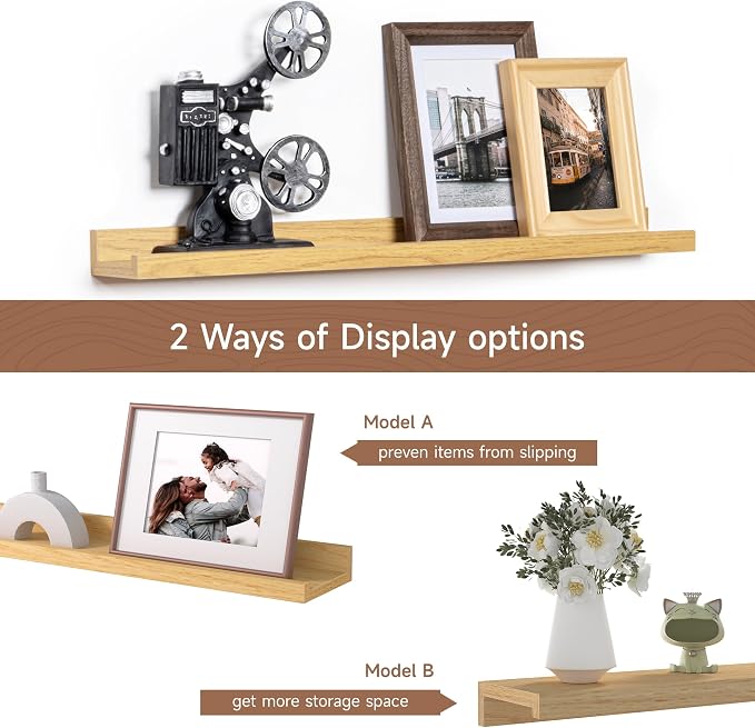 Fun Memories Picture Ledge Shelf, 24 Inch Floating Shelves Set of 2, Nursery - Image 6