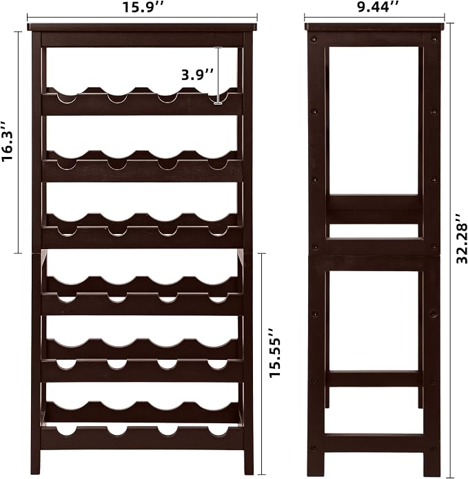 VASMIA Wine Rack Free Standing Floor, 6-Tier Display Wine Storage Shelves - Image 7